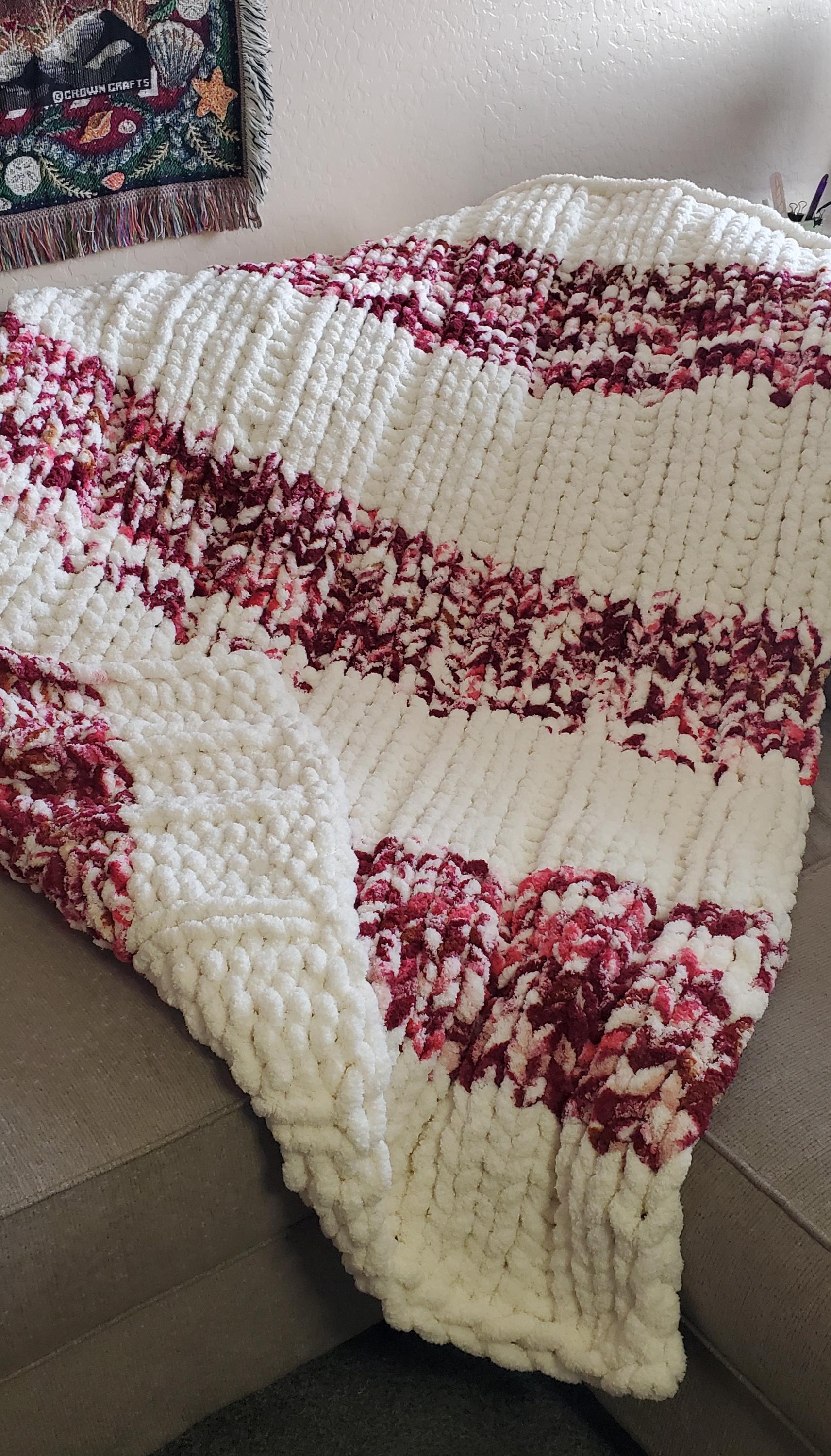 Handmade Chunky Knit Throw Blanket - Super Soft & Cozy 63"(L)x43"(W)