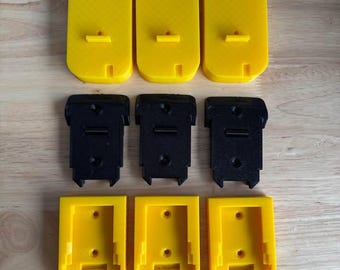 6x Mount w/ Large Spacer for Dewalt 20v Tools with Belt Clip and Batteries