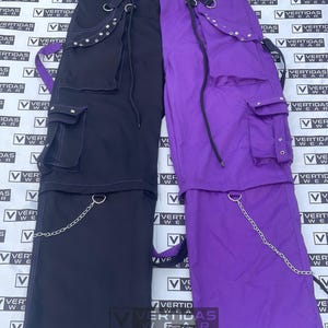 高品質 STYLISH TWO-TONE PANTS【PURPLE×BLACK】 Two Tone Black Pants - Etsy