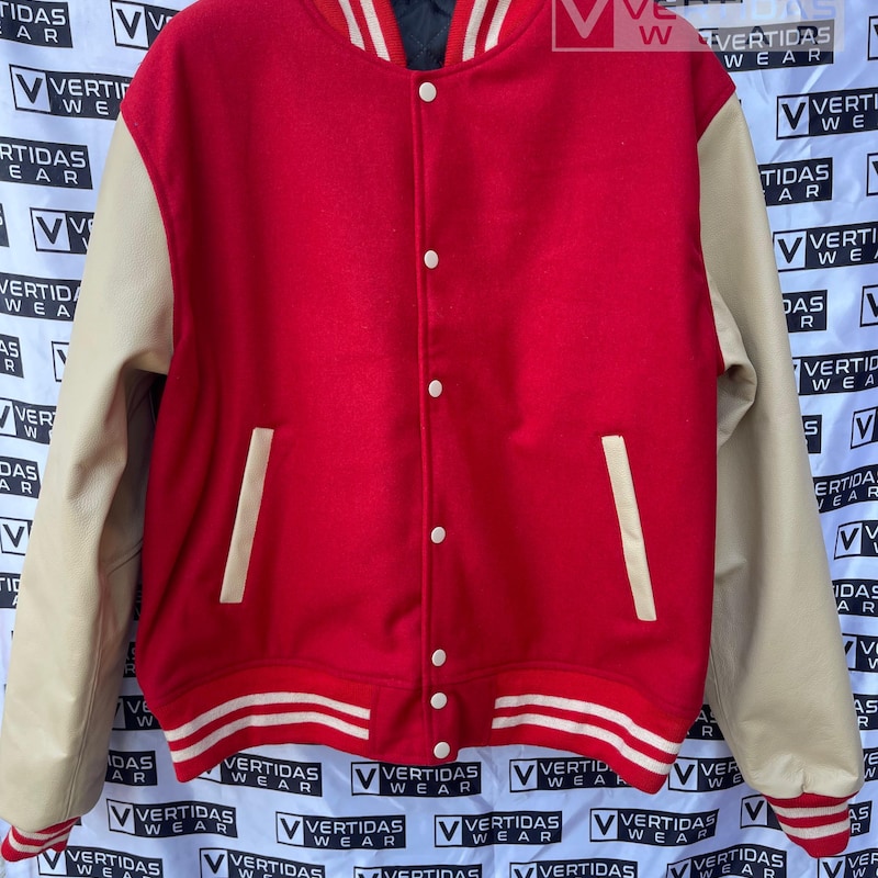Cream Leather Jacket - Etsy