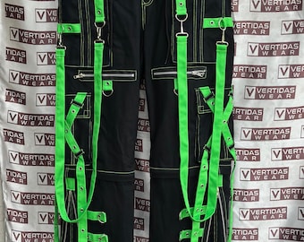 Pantalones góticos unisex hechos a mano/vaqueros góticos Punk Cyber Chain Rock pantalones negros de algodón