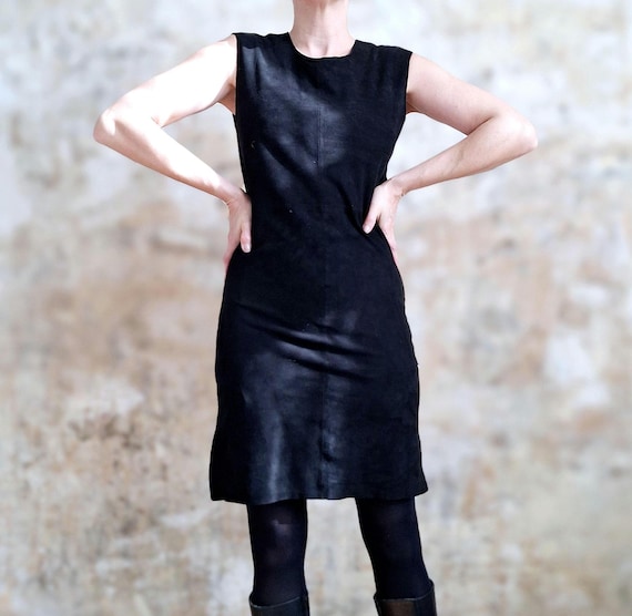black suede mini dress 36