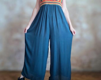 schöner luftiger Vintage Jumpsuit mit gehäkelten top 42