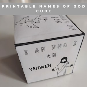 Namen Gottes Malwürfel, Sonntagsschulunterricht Handwerk, Bibel Schrift Memory für Kinder, druckbare Bibelaktivität, hebräische Namen, Bibelgeschichte