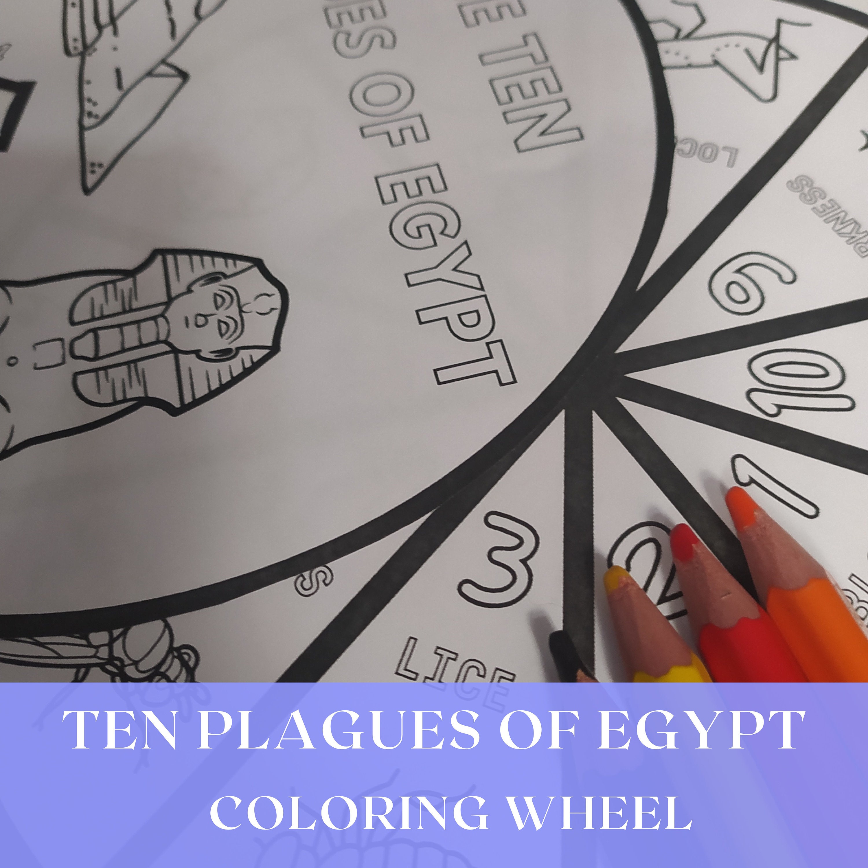 The Ten Plagues of Egypt Coloring Wheel, Printable Bible Activity, Kids ...