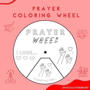 Printable Prayer Wheel for Kids, Bible Coloring Page Learning Sheet, Bible Verse Sunday School Activity, Scripture Craft, Prayer Activity