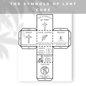 The Symbols of Lent Coloring Cube, Printable Sunday School Craft ...