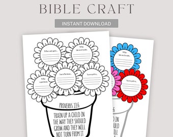 Mother's Day Craft Activities, Mother's Day Crafts and Keepsakes, Spring Flower Art, Bible Verse Sunday School Activity, Bible Coloring Page