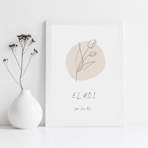 El Roi You See Me Printable Wall Art, Modern Minimalist Home Decor, Christian Printable Gift, Digital Download Print, Bible Sketches