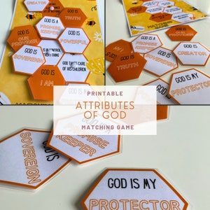 Attributes of God Printable Matching Cards, Sunday School Activity ...