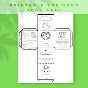 The Good News Coloring Cube, Printable Sunday School Craft, Bible Coloring Page, Bible Verse Sunday School Activity,Prayer Activity for Kids