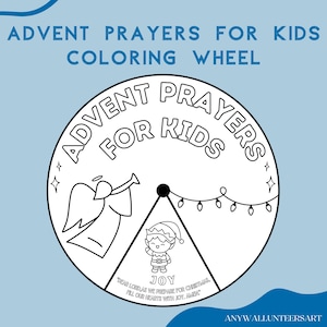 Advent Prayers for Kids Coloring Wheel,Sunday School Craft, Bible Scripture Memory Kids,Printable Bible Activity,Bible Story,Prayer Activity