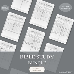 Digital Bible Study Bundle, Printable Bible Study Worksheet, Guided Bible Study Journal Pages, Daily Devotional, Bible Study Template