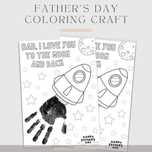 Father's Day Handprint Coloring Craft, Father's Day Crafts and Keepsakes, Sunday School Activity, Handprint Coloring Page, Gift for Dad