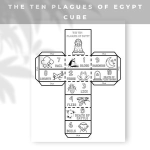 The Ten Plagues of Egypt Cube for Kids,Bible Coloring Page Learning Sheet,Bible Verse Sunday School Activity,Scripture Craft,Prayer Activity