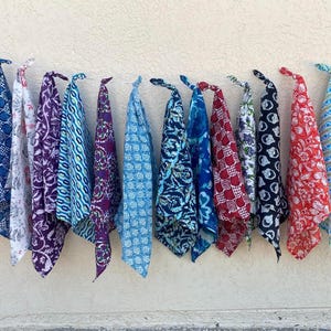 Servilletas de algodón estampadas a mano - Juego de combinación floral bohemio