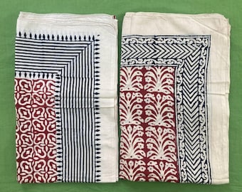 Hand Block Printed Cotton Sarong Set: Floral Beach Wrap