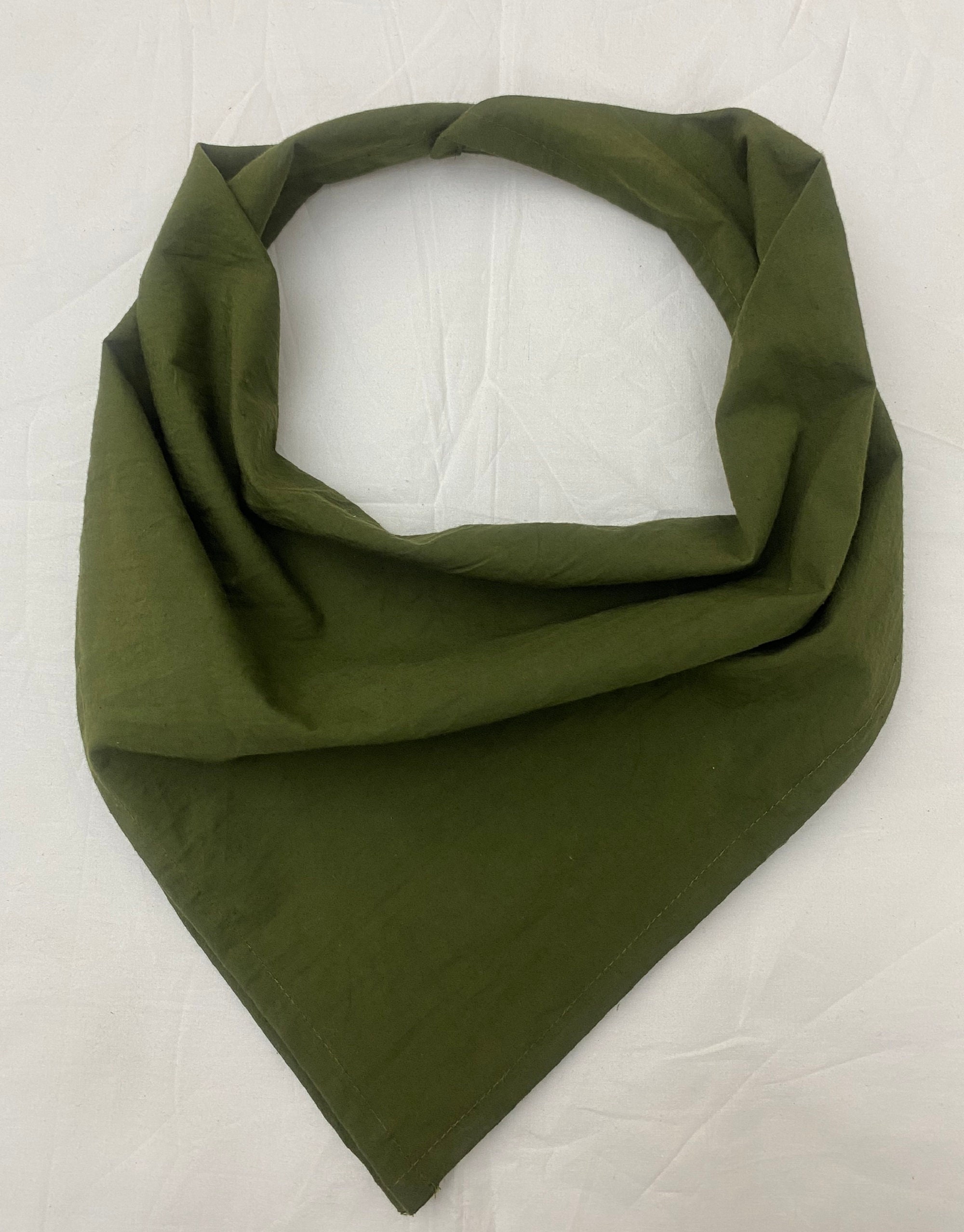 Olive Green Cotton Bandana: Unisex Head Scarf, Winter Scarf - Etsy