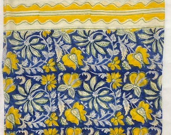 Bawełniany sarong z nadrukiem ręcznym: szalik plażowy w stylu boho