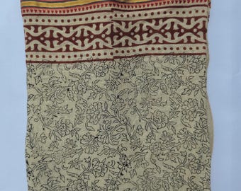 Hand Block Printed Cotton Sarong: Beach Cover-Up, Scarf