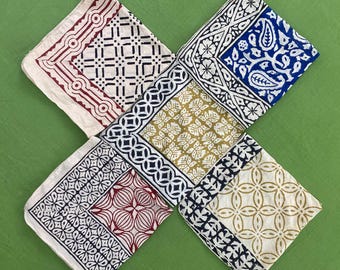 Set of 5 Organic Cotton Bandana Scarf Neckerchiefs Cowboy Bandana Wild Rag