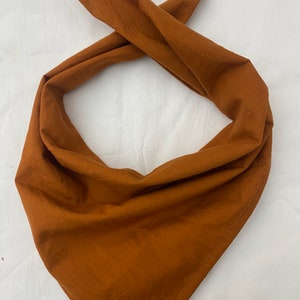 May include: A brown cotton bandana folded into a triangle shape.