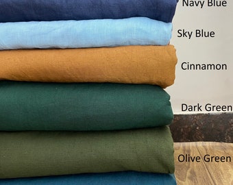 Soft Uropiyen Linen Fabric By The Yard: 100% Pure Washed Linen