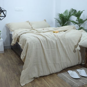 Natural duvet cover organic bedding Set  Eco linen duvet cover, queen size duvet cover, king size duvet cover, custom size.