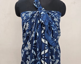 Seksowny szalik, kwiatowy nadruk indyjski blokowy sarong bawełniany sarong plażowy pareo długi szalik duży sarong okrycie miękki szalik z tkaniny