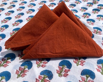 Servilletas de algodón color marrón óxido: reutilizables para la cena o la decoración de la mesa de la boda.