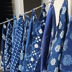 Lotto all'ingrosso di tovaglioli stampati a blocchi indaco, tovaglioli per feste di matrimonio in cotone al 100%, set di tovaglioli da cocktail riutilizzabili in stile boho, tovaglioli da tovaglia