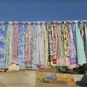 Cotton Beach Sarong Indian Hand Block Print Beach Sarongs Soft Voile Fabric Summer Pareo Gift for Her