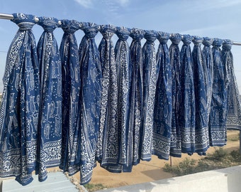 Indigo Fisch Print Schals, Frauen tragen Block Print Sarong, Sanganeri Baumwolle Duppta, indischer handgefertigter Strand Pareo, wunderschöner bedruckter Schal