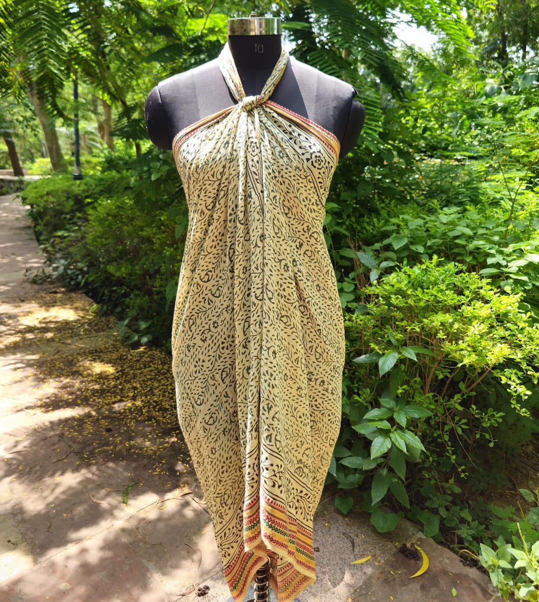 Hand Block Printed Cotton Sarong: Beach Cover-up Scarf Shawl - Etsy