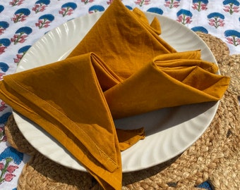 150 Pack Mustard Yellow Napkin/Cotton napkins/Handmade Napkin/Table Napkins Perfect For Wedding Napkins Pure Cotton Napkins party Napkins