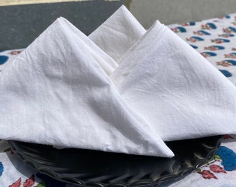 Cotton White Soft Table Napkin Handmade wedding Decor Soft Plain Cloth Napkins 16x16 Fabric Napkin Daily Use Napkins Party Table Decor