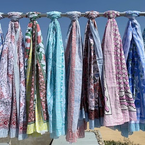 Indian Beautiful Hand Block Print Beach Sarongs Soft Cotton Fabric Summer Pareo Assorted Wholesale Lot Bikini Cover Up Scarf Pareo