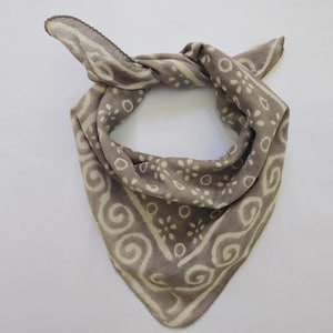 Organic Cotton Bandana Scarf: Hand Block Print Paisley Design