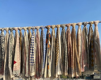Asotede 20 Dizain Cotton Sarong Wrap | Hand Block Printed Pareo | Summer Beachwear Artisan Beach Scarf Boho Pareo