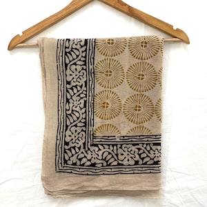 Katoenen sarong met handblokprint: strandsjaal