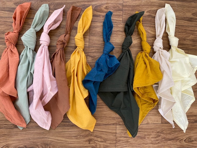 Lot de 50 serviettes en coton, couleurs mélangées, serviettes de table pour mariage, serviettes de table en coton naturel pour les repas de tous les jours, mariage, fait main en Inde image 1