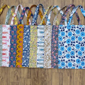 Sac marketing en coton Grands sacs fourre-tout imprimés pour les marchés fermiers Sacs de courses Cadeau écologique Sac assorti lavable et réutilisable