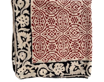 Hand Block Print Cotton Bandana Soft Cotton Scarf Vintage Head Wrap Boho Bandana Handcrafted Block Print Unisex Head Scarf
