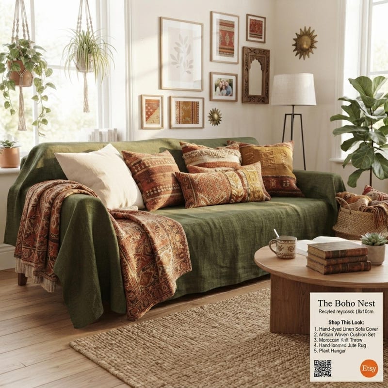 Linen Settee Slipcover - Etsy UK