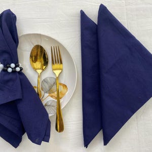 Tovagliolo blu navy, tovaglioli di cotone, tovaglioli da cucina, tovaglioli da sposa blu lavabili, tovaglioli di cotone, tovaglioli da sposa stonewashed