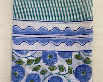 Floral Indian Block Print Cotton Sarong Beach Wrap