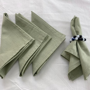 Tovaglioli di cotone ammorbidito verde salvia, tovaglioli di cotone per feste di matrimonio, tovaglioli da cucina morbidi e puri, tovaglioli in tessuto di cotone verde puro