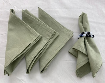 Sage Green Softened Cotton Napkins,Cotton Napkins for Wedding Party Napkins Pure Soft Kitchen Napkin Pure Green Cotton Cloth Napkins
