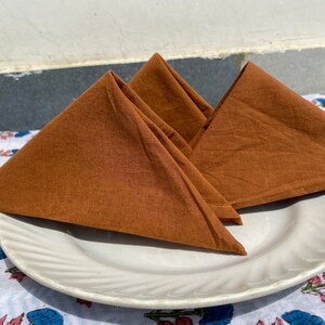 Tovaglioli di cotone color arancio bruciato, tovaglioli da cucina, tovaglioli da matrimonio lavabili, tovaglioli da festa in cotone, tovaglioli da matrimonio stonewashed