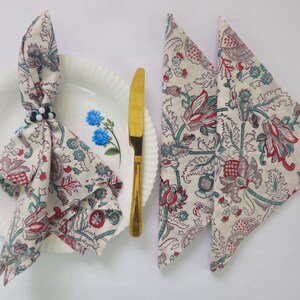 100 serviettes de table en coton à motifs floraux : serviette de table écologique